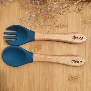 Couverts bébé bois et silicone