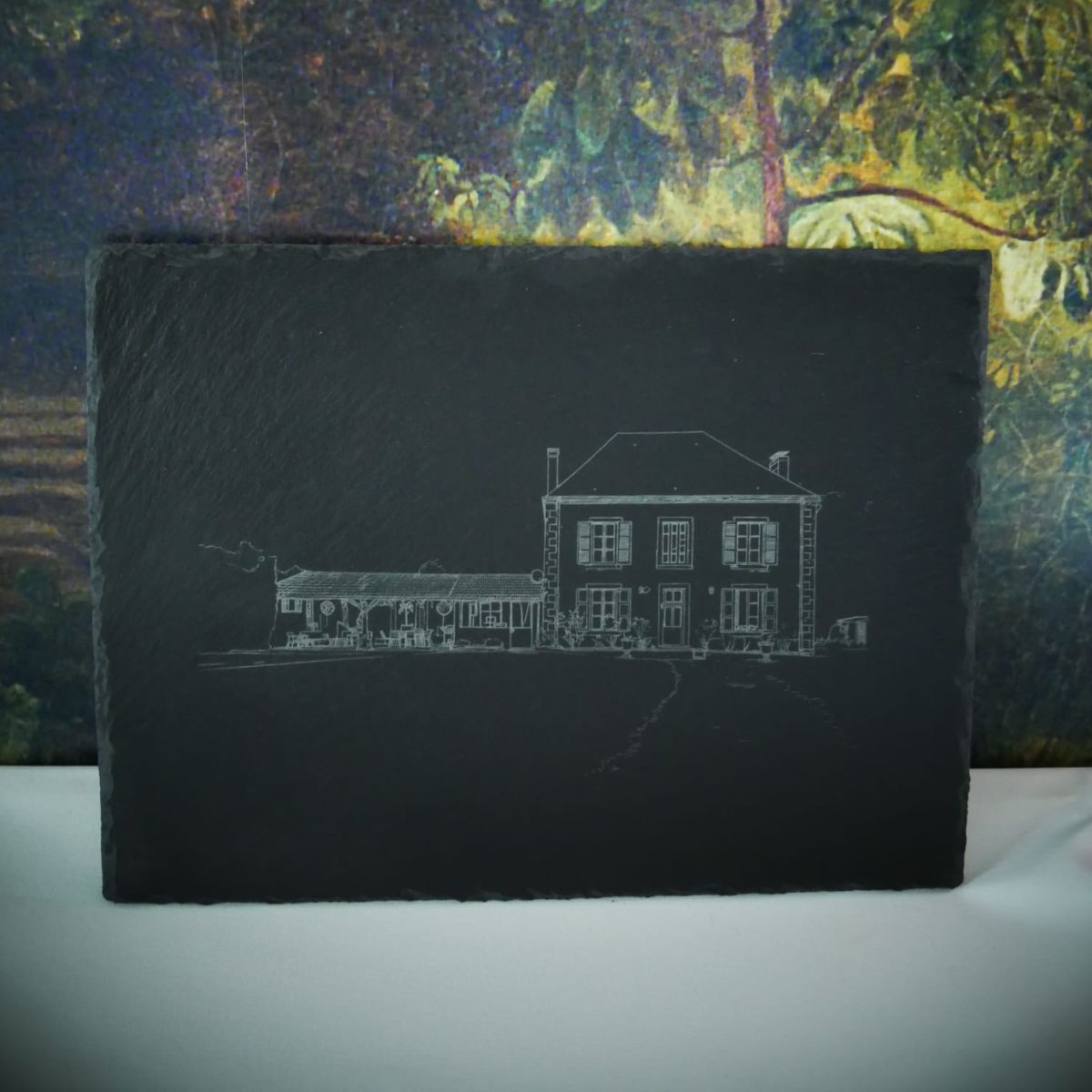 Ardoise personnalisée maison d’après photo