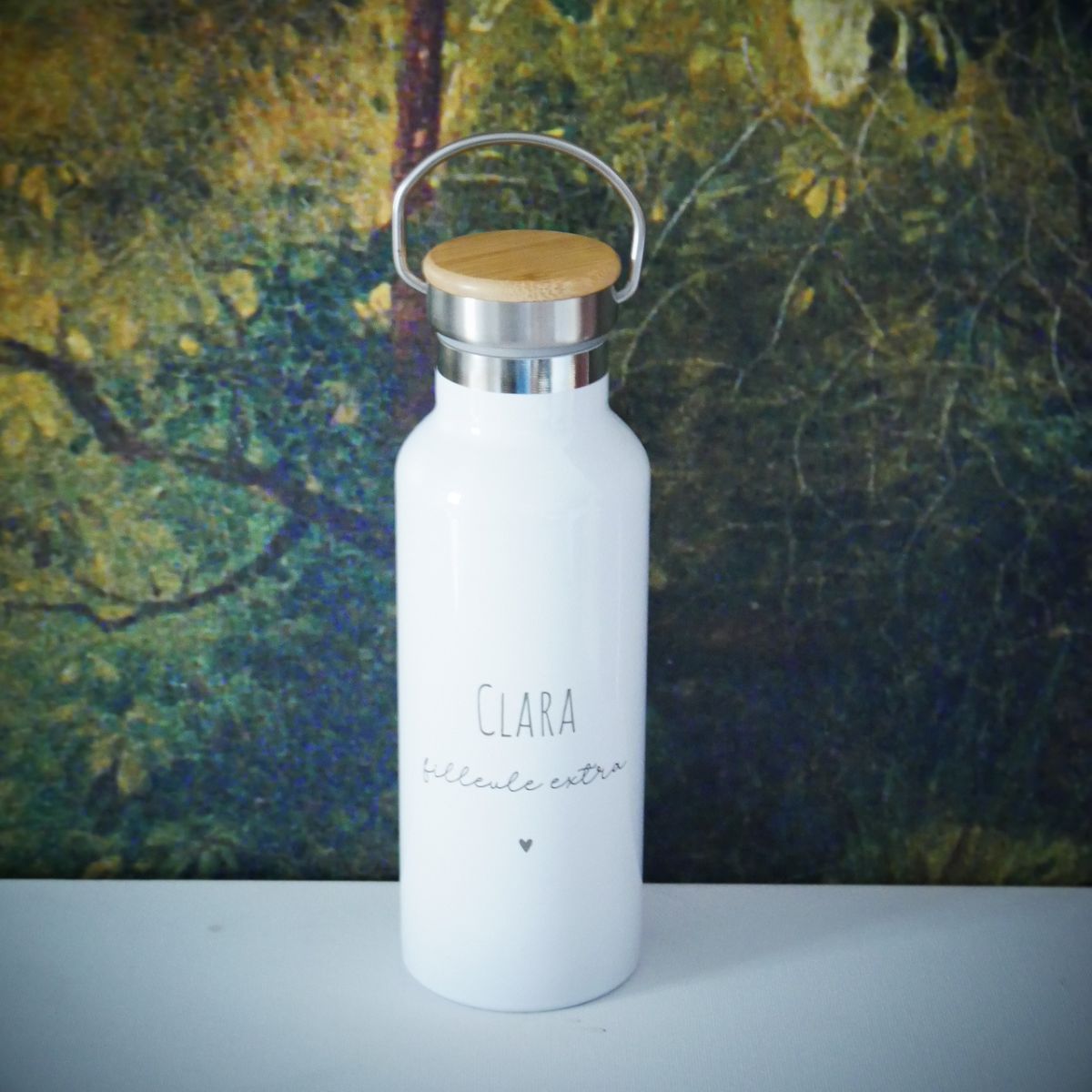 Gourde isotherme blanche 500 ml personnalisée