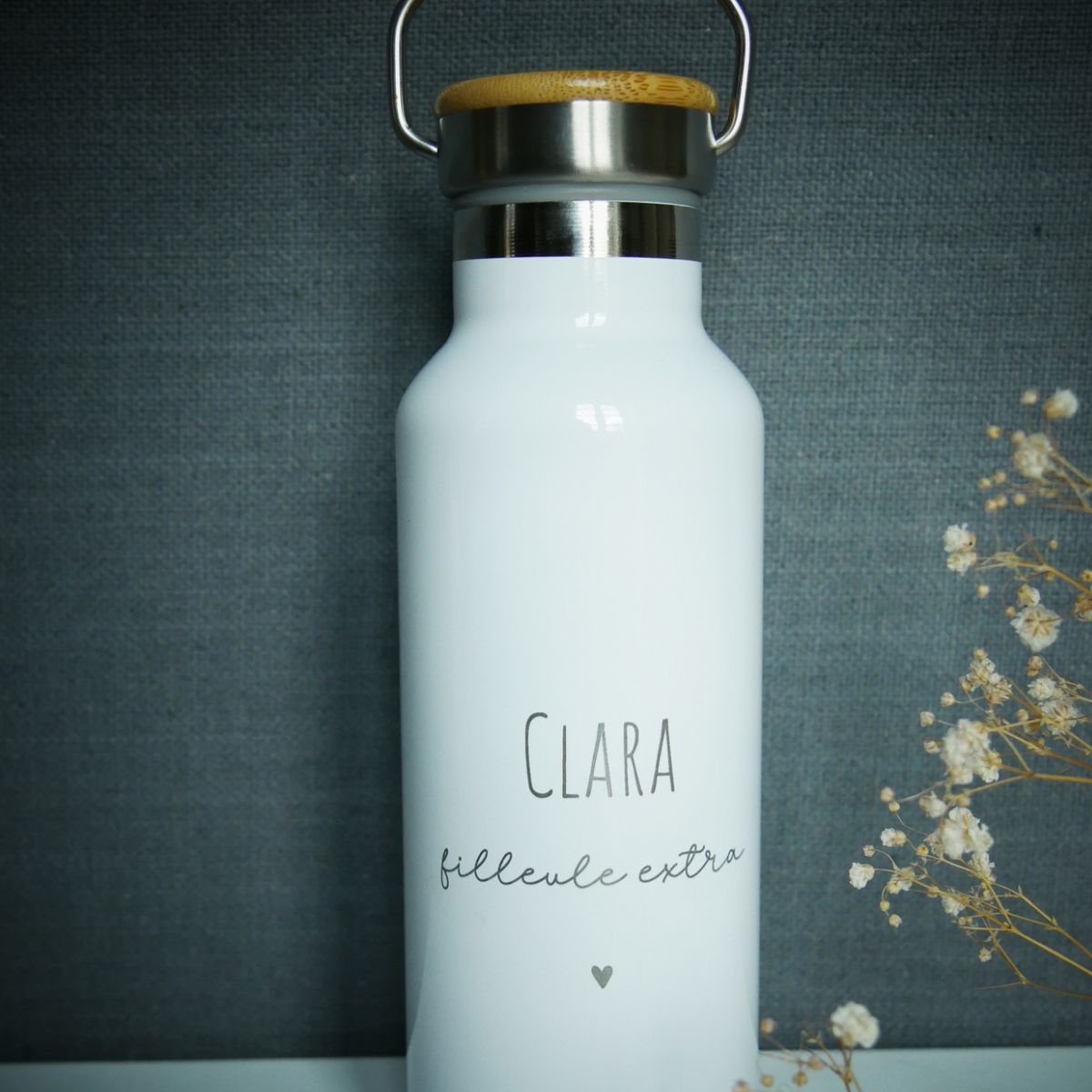 Gourde isotherme blanche 500 ml personnalisée - Image 2