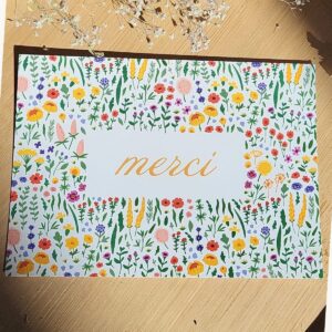Carte postale “Merci” fleurs des champs