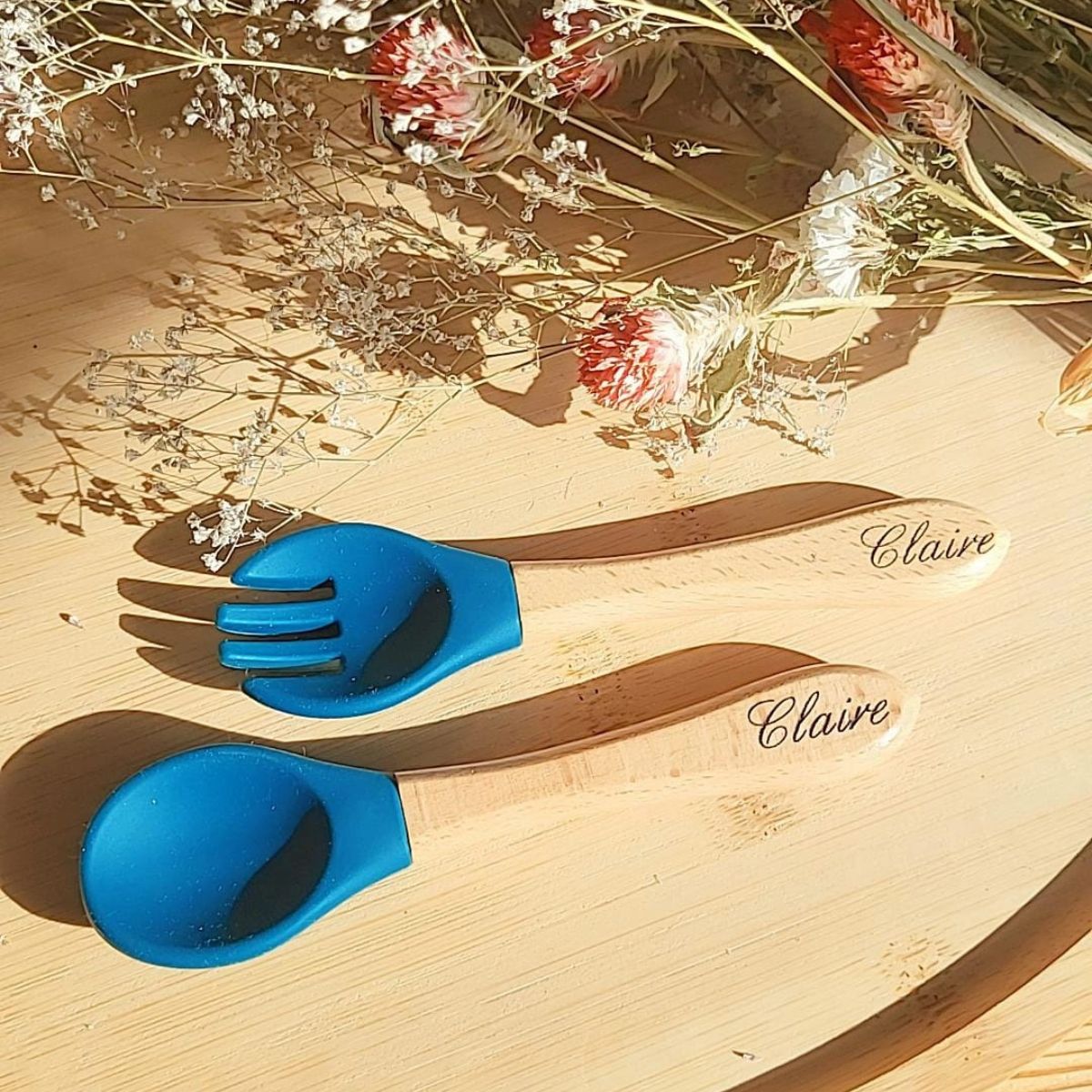 Couverts bébé bois et silicone - Image 2
