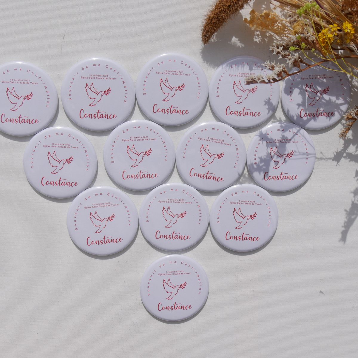 Lot d’aimants/magnets personnalisés – Colombe et prénom - Image 2