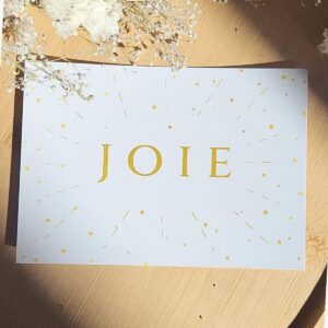 Carte postale “Joie” – Tons jaunes et dorés