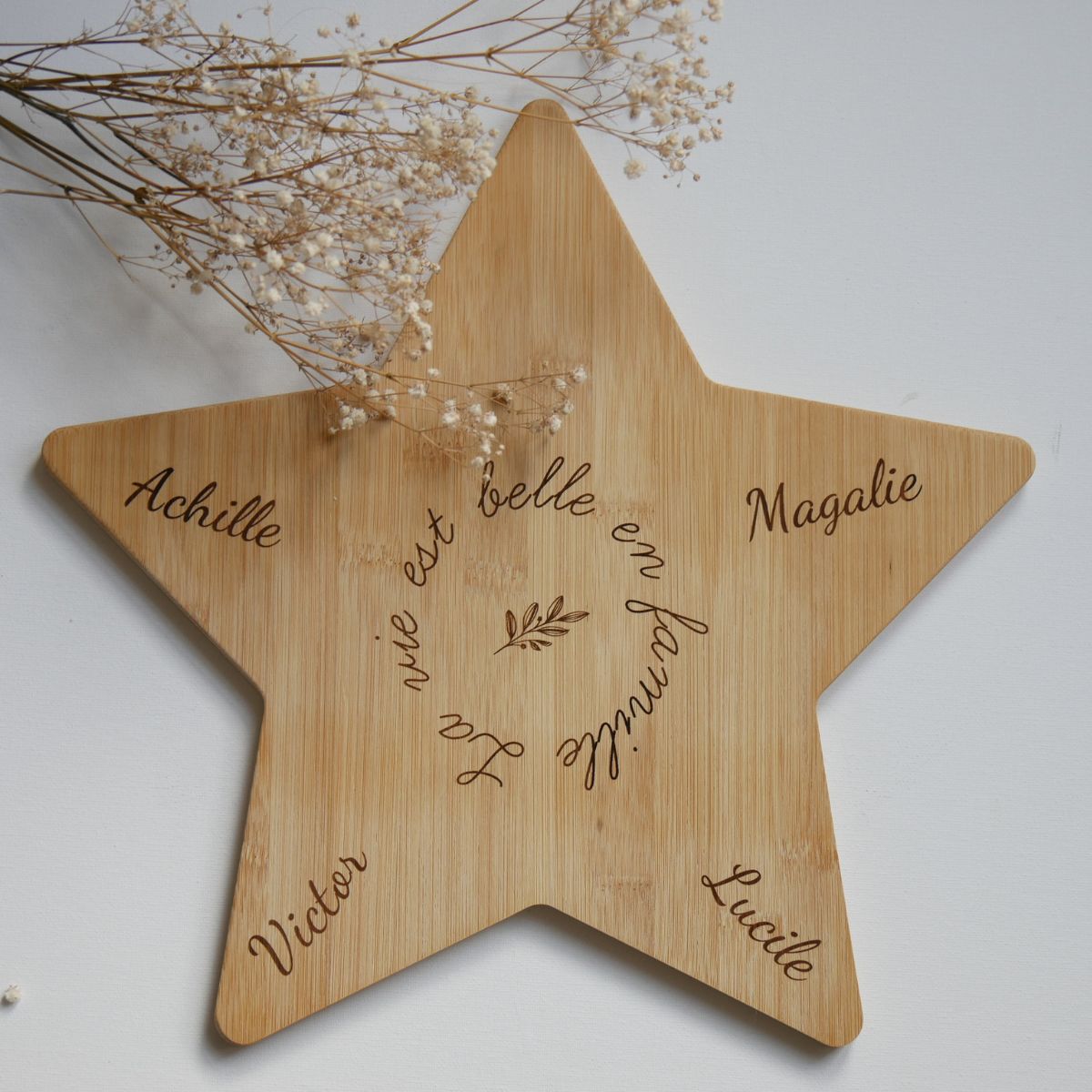 Plateau étoile personnalisé – “La vie est belle en famille” - Image 2