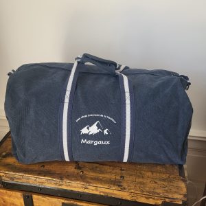 Grand sac de voyage en toile bleu marine personnalisé – 45L