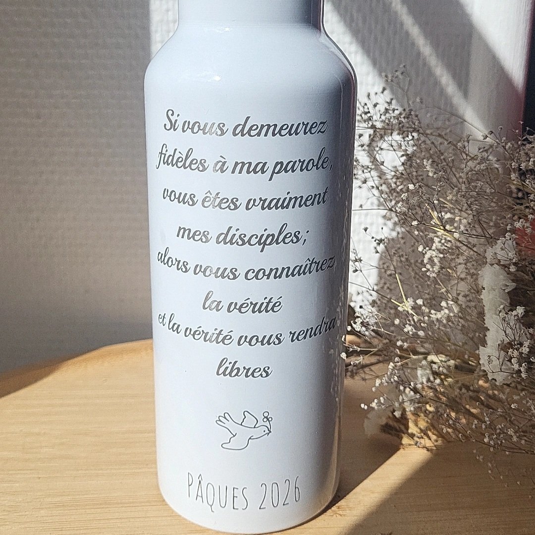 Gourde isotherme blanche 500 ml personnalisée - Image 3