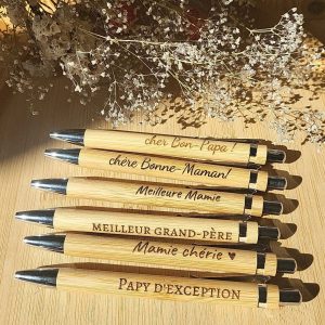Stylo en bambou gravé – Grands-Parents