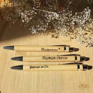 Stylo en bambou gravé – Maman