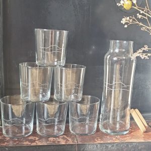 Ensemble carafe & 6 verres – Puy-de-Dôme