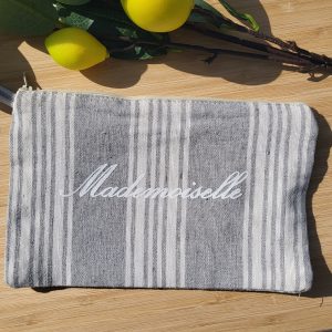 ⭐ Pièces uniques – pochette tissu fouta "Mademoiselle"