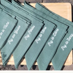 Lot de 6 serviettes au noms des Puys emblématiques d’Auvergne