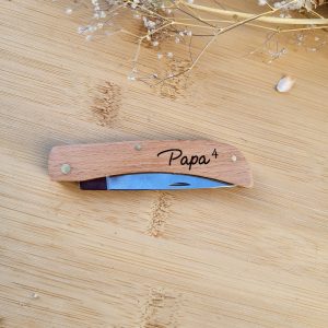 ⭐ Pièces uniques – Couteau pliable Papa puissance 4