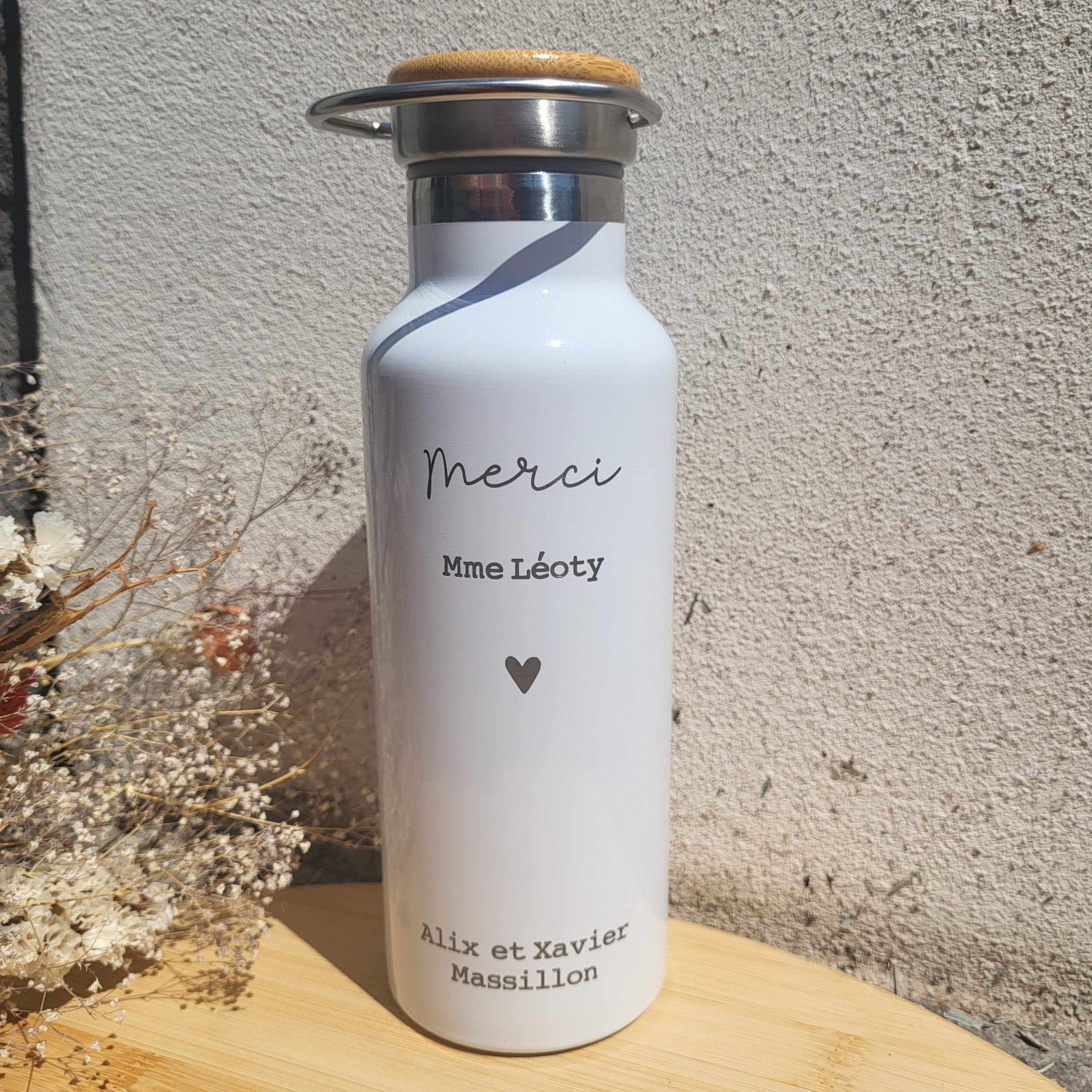 Gourde isotherme personnalisée « Merci Maîtresse » - Image 2