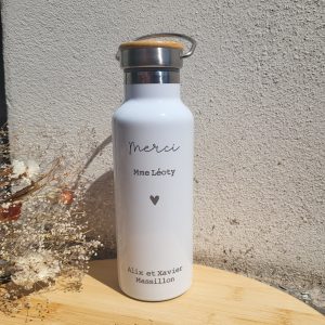 Gourde isotherme personnalisée « Merci Maîtresse »
