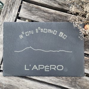 ⭐ Pièces uniques - Ardoise « C'est l'heure de l'apéro » - Skyline du Puy de Dôme